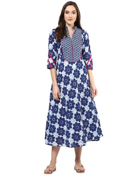 /cotton-indigo-floral-print-kurta