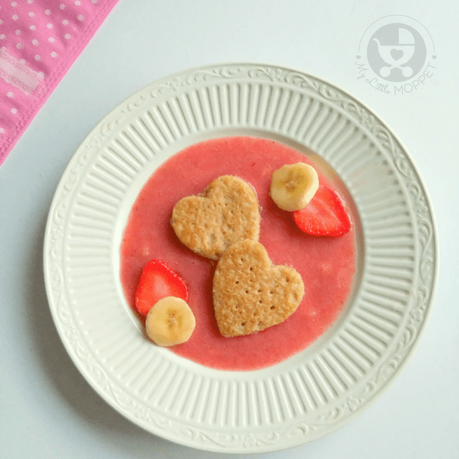 This Valentine's Day, give your toddler a healthy and cute breakfast with these heart shaped banana oats pancakes!