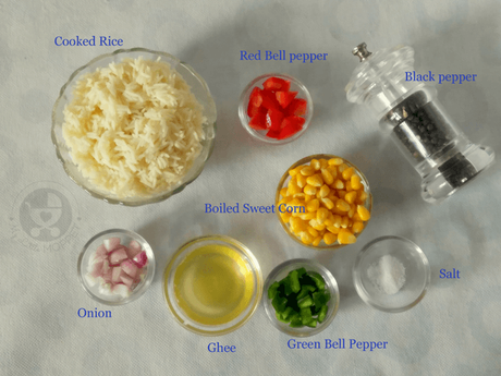 Ingredients for sweet corn fried rice