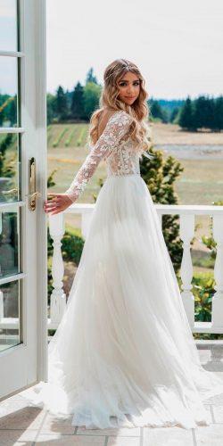 modest wedding dresses a line open back with sleeves elegant miss hayley paige
