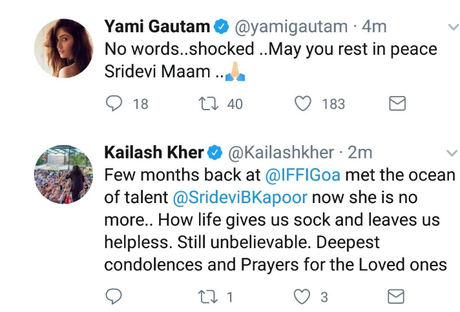 Bollywood Actors Reacted To Sridevi’s Untimely Death!