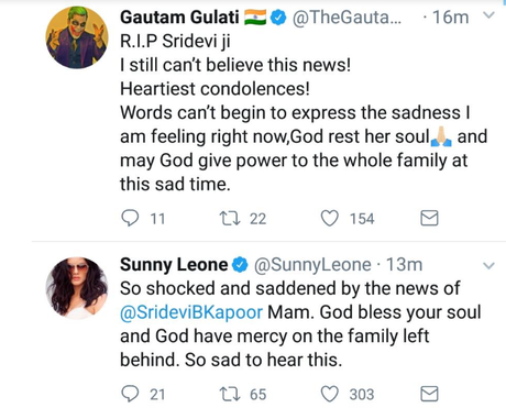 Bollywood Actors Reacted To Sridevi’s Untimely Death!