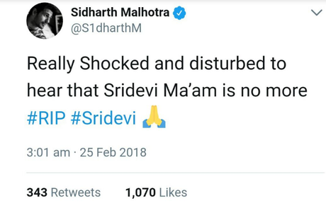 Bollywood Actors Reacted To Sridevi’s Untimely Death!
