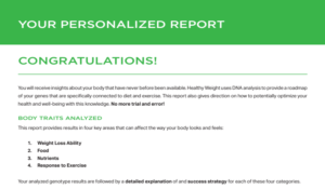 A Scientific Approach to Personal Health with The Home DNA Healthy Weight™ Test