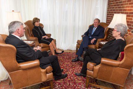 President George W. Bush & Laura Bush Pay Their Respects To Billy Graham