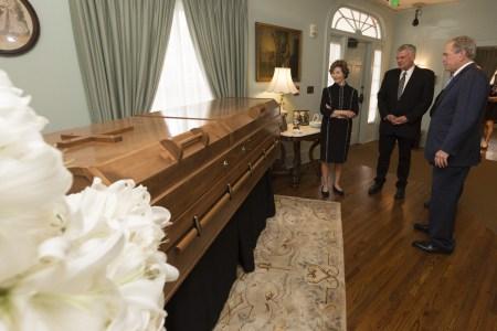 President George W. Bush & Laura Bush Pay Their Respects To Billy Graham