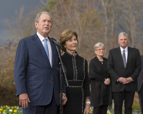 President George W. Bush & Laura Bush Pay Their Respects To Billy Graham