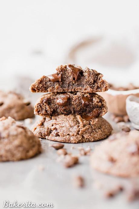 Calling all coffee lovers! These Mocha Chocolate Chip Cookies are irresistibly good, with the flavor of espresso shining through and dark chocolate chunks in every bite. You wouldn't guess that they're gluten-free, paleo and vegan.