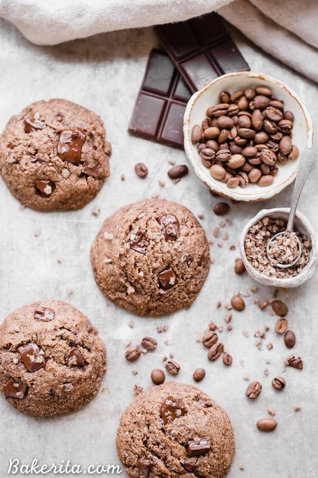 Calling all coffee lovers! These Mocha Chocolate Chip Cookies are irresistibly good, with the flavor of espresso shining through and dark chocolate chunks in every bite. You wouldn't guess that they're gluten-free, paleo and vegan.