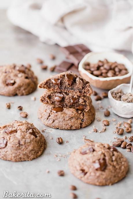 Calling all coffee lovers! These Mocha Chocolate Chip Cookies are irresistibly good, with the flavor of espresso shining through and dark chocolate chunks in every bite. You wouldn't guess that they're gluten-free, paleo and vegan.