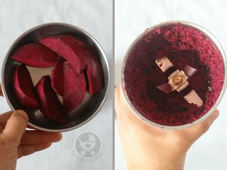 grind beetroot slices without adding water