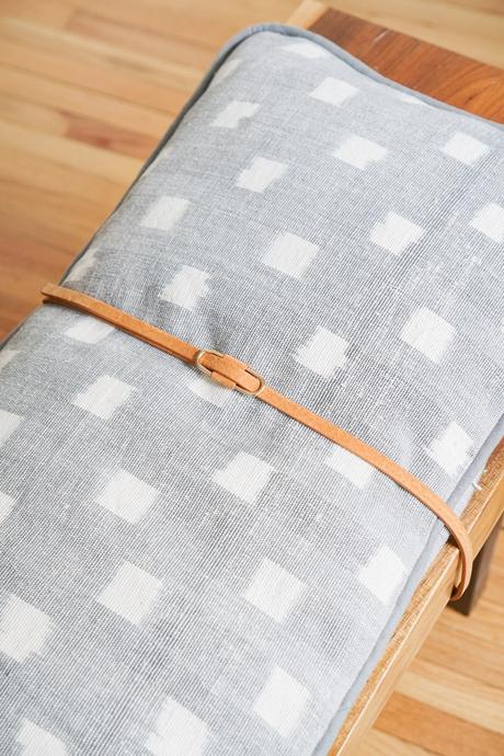 DIY Modern Bench Cushion with Leather Straps