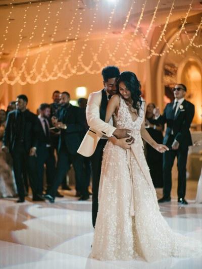 Pics From Model Chanel Iman’s “Rose Gold” Themed L.A.  Wedding