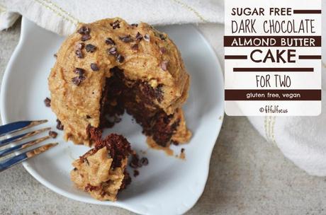 Sugar Free Dark Chocolate Almond Butter Cake For Two (gluten free, vegan)