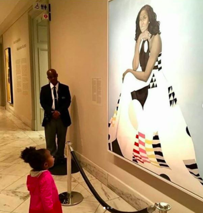 Michelle Obama Meets Little Girl Who Gazed At Her Official Portrait