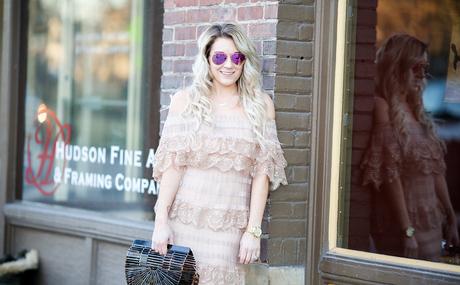 Spring dresses: off the shoulder tiered lace dress