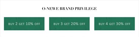 O-newe brand discount