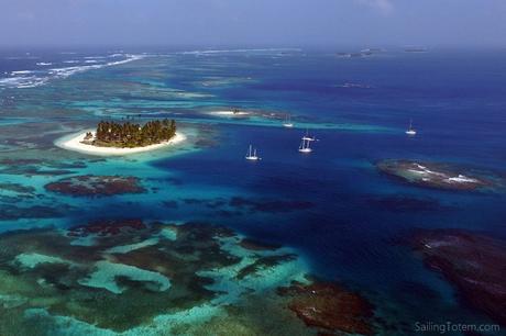 drone islands sailboats