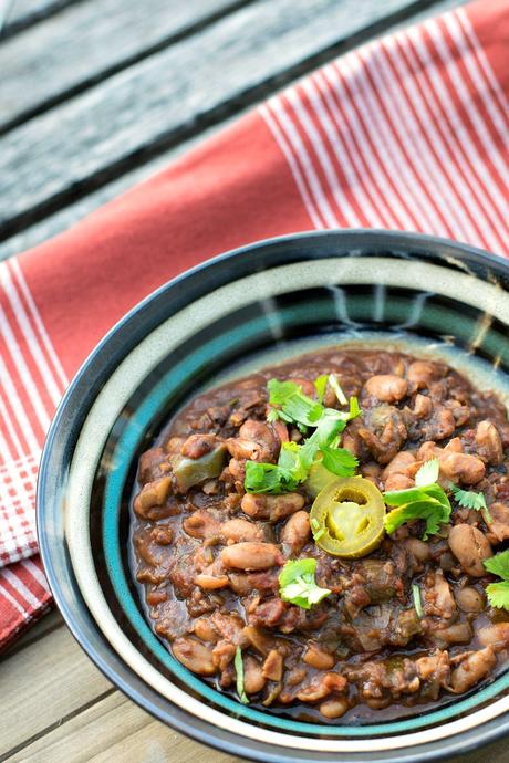 Instant Pot Charro Beans with Vegan Chorizo