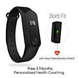Boltt Fit Heart Rate Monitor with Free 3 Months Personalized Health Coaching - Fitness Activity Tracker Smart Band Bluetooth Watch Pedometer Step, Distance For iOS & Android Smartphones