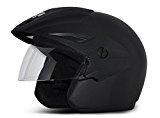 Vega Cruiser CR-W/P-DK-M Open Face Helmet with Peak (Dull Black, M)