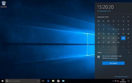 Windows 10 clock and date widget