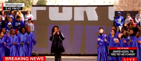 Jennifer Hudson Performs ‘The Times They Are A Changing’ At Rally