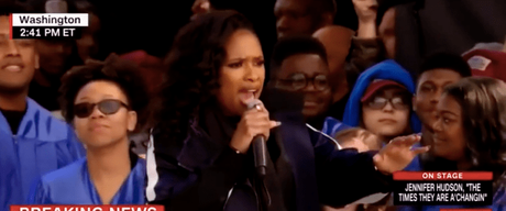 Jennifer Hudson Performs ‘The Times They Are A Changing’ At Rally