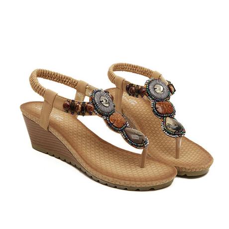 Platform wedge thong sandals