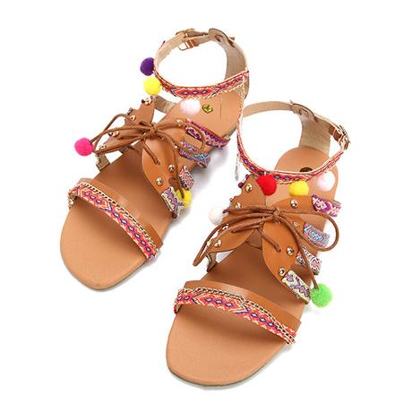 flat multi colored sandals