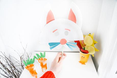 easter crafts, spring crafts, easter kids crafts, carrot footprints, bunny mask, bunny craft mask, spring flowers craft