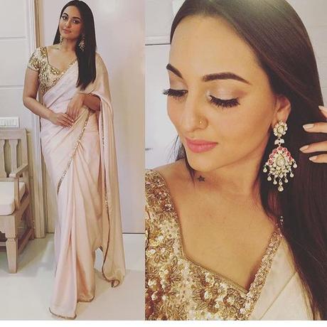 Sonakshi wearing saree