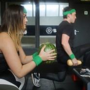 Ger fit at tibits 100% Vegan gym – exercise using fruit and veg