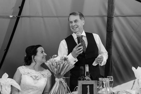 Bell Hall Wedding Photography speeches inside the tipi