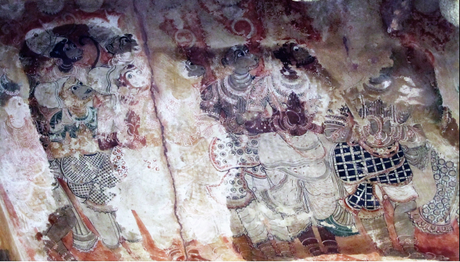 Frescoes at the Veerabhadra temple in Lepakshi