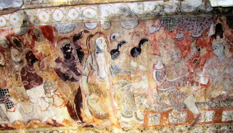 Frescoes at the Veerabhadra temple in Lepakshi