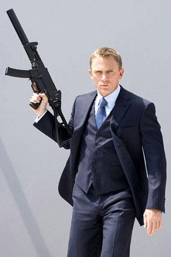 Daniel Craig as 007: Navy Striped Suit, Part 1 Daniel Craig as 007: Navy Striped Suit, Part 1