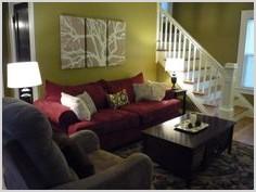 red sofa decor