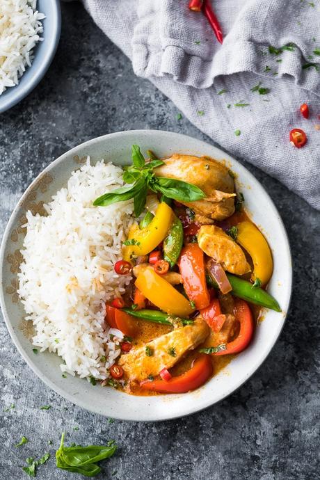 Spicy Instant Pot Thai Chicken Curry in a bowl