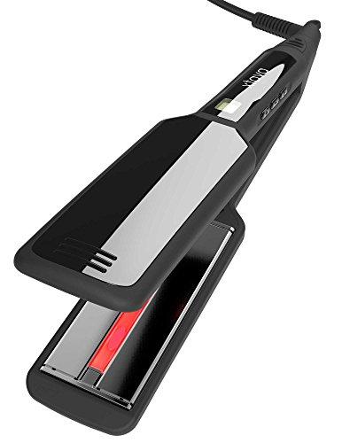 xtava Infrared Flat Iron Hair Straightener - Professional 2 Inch Dual Voltage Ceramic Flat Iron with Temperature Control For All Hair Types - Flat Iron for Hair with Auto Shut Off with Travel Case