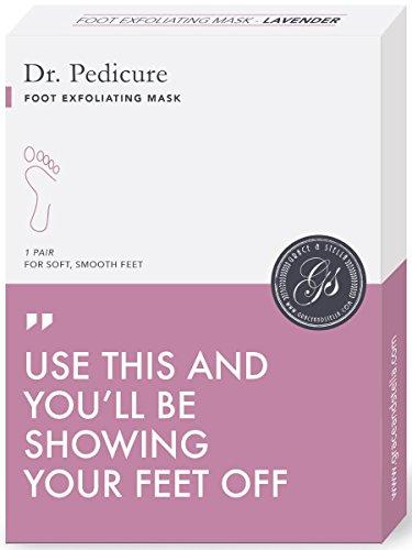 BEST Dr. Pedicure Foot Exfoliation Peeling Mask | For Smooth Baby Soft Feet, Dry Dead Skin Natural Treatment, Repair Rough Heels, Callus Remover, Soak Socks Booties, Get Gentle Feet, Lavender (1 Pair)