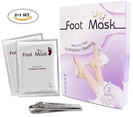2 Pairs Foot Peel Mask with 1 Pack Nail Clipper ,Exfoliating Calluses and Dead Skin Remover, Best Natural Foot Care Peeling Moisturizing Mask for Men&Women, Get Smooth foot in 1-2 Weeks (2+1SET)