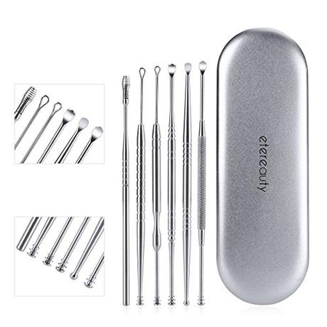Ear Wax Removal, ETEREAUTY Ear Pick Stainless Steel Medical Grade, Ear Wax Removal Tool with Storage Box