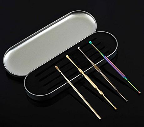 Ear Pick ,Ear cleansing tool, Ear Curette Earwax Removal Kit with Storage Box