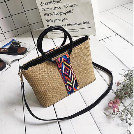 large straw beach bag