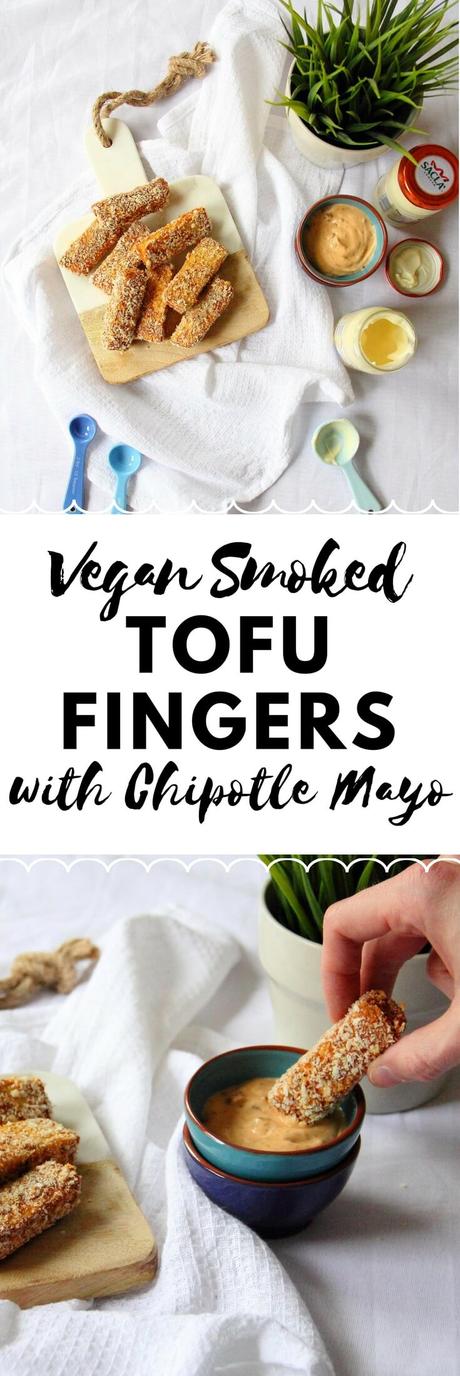 Vegan Smoked Tofu Fingers with Chipotle Mayo | #vegan #veganrecipe #tofurecipe