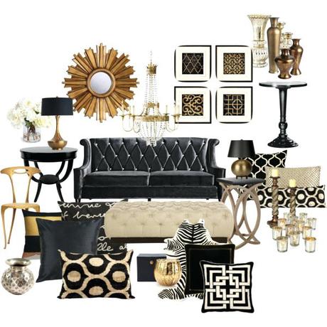 Black White Grey And Gold Living Room - Paperblog