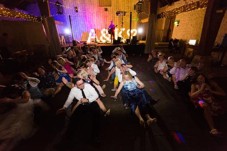 East Riddlesden Hall Wedding Photography group dancing at party