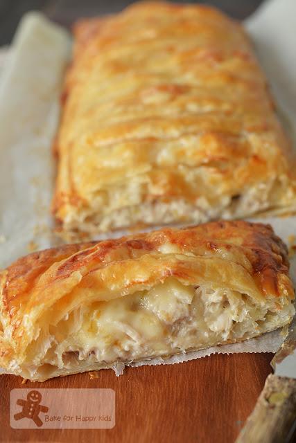 chicken mushroom leek cheese jalousie