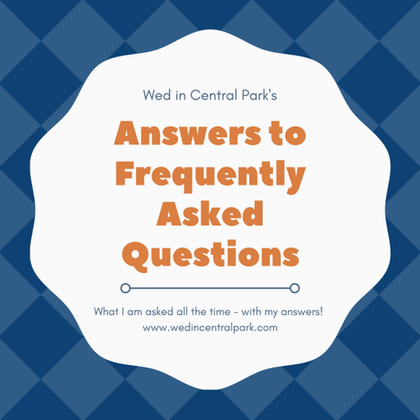 FAQS for Central Park Wedding Blog